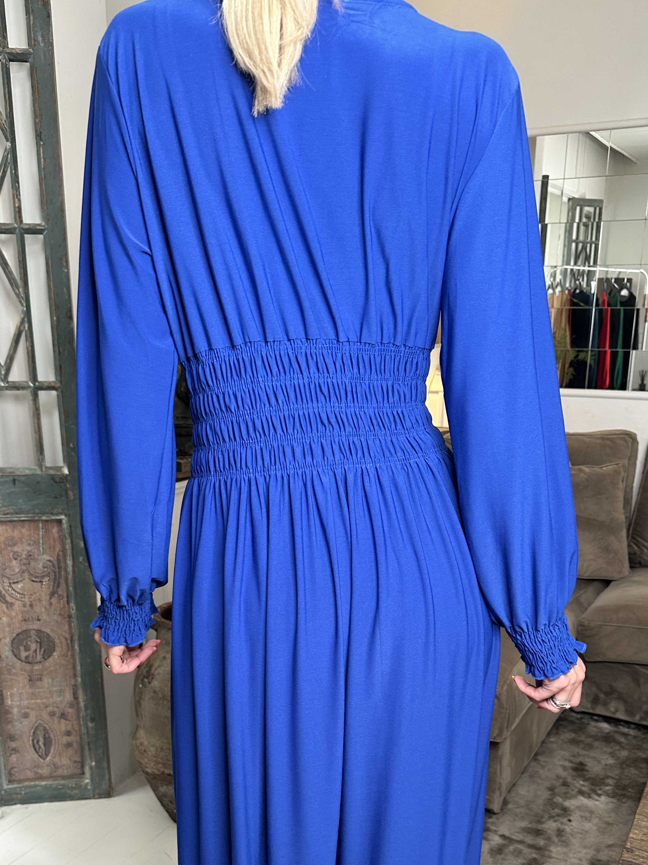 Pams Plain L/S - Elastisk klänning med smock och långa ärmar